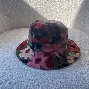 Princess Highway Green Floral Cord Bucket Hat